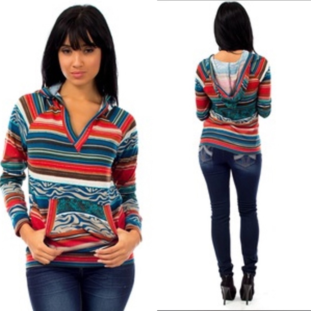 BOHEMIAN STRIPE HOODIE